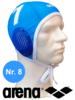 Arena waterpolocap blauw nummer 8