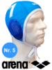 Arena waterpolocap blauw nummer 5