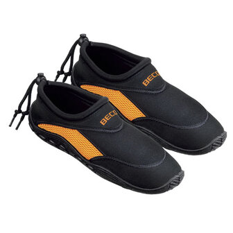BECO Neopreen surf- en zwemschoen, zwart/oranje, maat 38
