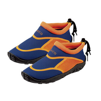 BECO Kinder neopreen surf- en zwemschoen, blauw/oranje, maat 31