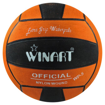 Winart waterpolobal heren maat 5 oranje-zwart