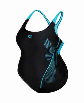 Arena W Swimsuit Swim Pro Back Graphic Plus black-martinica 2X