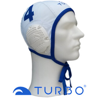 special made Turbo Waterpolo cap (size m/l) Professional wit nummer 7