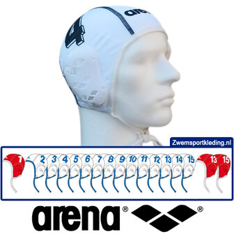 Voordeelbundel Arena waterpolo cap (size M/L) team set wit 13 stuks