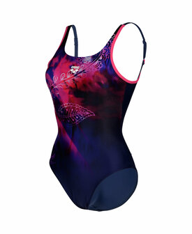 Arena W Swimsuit U Back Placement B navy-rose-multi 36