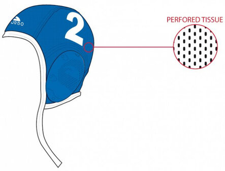 Turbo Waterpolo Cap blauw nummer 11 New Gen (luchtdoorlatend gaas stof)