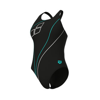 Arena W Trail Swimsuit V Back black 38