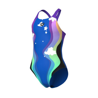 Arena G In The Clouds Swimsuit V Back L blue china-violet 14-15
