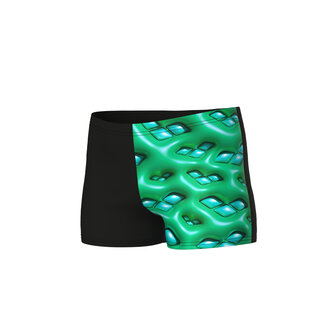 Arena B Logo Graphic Swim Short black-soft green multi 10-11