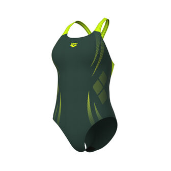 Arena W Poseidonia Swimsuit Swim Pro Back dark sage-lime 40