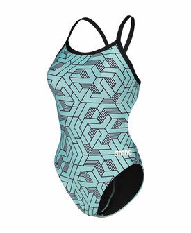 Arena W Escape Swimsuit Challenge Back black-waterblue multi 34