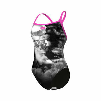 Arena W Airbrush Swimsuit Challenge Back shocking pink-black 36