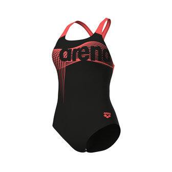 Arena W Wake Swimsuit Swim Pro Back black-calypso coral 38