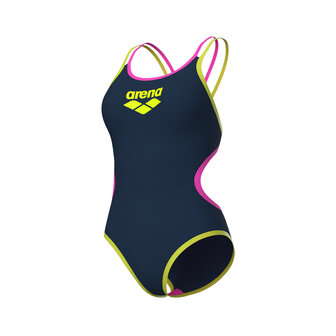 Arena W One Double Cross Back One Piece navy-pink-soft green 36