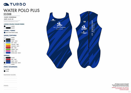 Turbo waterpolobadpak ZV Onderdak + sponsor (voorbeeld 1)