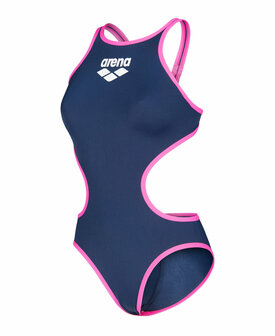Arena W One Biglogo One Piece navy/fluo/pink 42