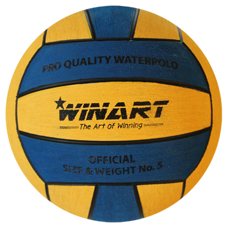 Winart waterpolobal PRO maat 5 geel blauw