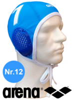 Arena waterpolo cap (size m/l) blauw nummer 12