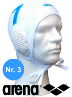 Arena waterpolo cap (size m/l) wit nummer 3