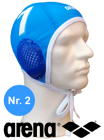 Arena waterpolo cap (size m/l) blauw nummer 2