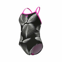 Arena W Frozen Leave Swimsuit Lightdrop Back black-pink 38