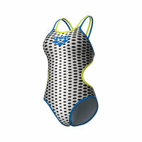 Arena W Double Cross Back One Piece white-blue-soft green 38