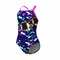 Arena G Soap Bubble Swimsuit Lightdrop Back blue multi-pink 14-15