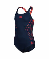 Arena G Reflecting Swimsuit Swim Pro Back navy-bright coral 8-9