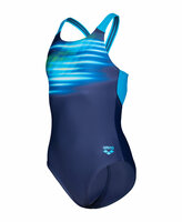 Arena G Fading Swimsuit V Back L navy/turquoise 6-7